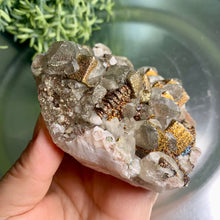 Load image into Gallery viewer, Super rare - rainbow calcopyrite coated calcite calcopyrite on calcite 02