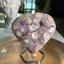 Load image into Gallery viewer, High quality - pink amethyst heart flower agate heart
