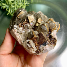 Load image into Gallery viewer, Super rare - rainbow calcopyrite coated calcite calcopyrite on calcite 02