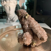 Load image into Gallery viewer, Rare - diamond calcite with chalcopyrite on quartz