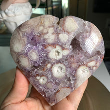 Load image into Gallery viewer, High quality - pink amethyst heart flower agate heart