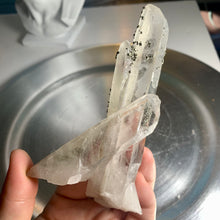 Load image into Gallery viewer, Rare - cross shape pyrite on quartz cluster pyrite with quartz 08