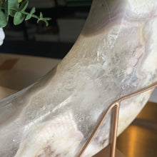 Load image into Gallery viewer, Pink amethyst flower agate moon 1