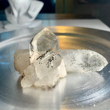 Load image into Gallery viewer, Rare - self stand pyrite on quartz cluster pyrite with clear quartz 06