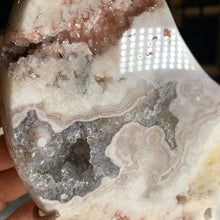 Load image into Gallery viewer, Pink amethyst flower agate moon 1