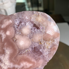 Load image into Gallery viewer, High quality - druzy pink amethyst flower agate heart
