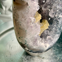 Load image into Gallery viewer, Rare - rainbow amethyst with calcite freeform /rainbow amethyst with moss agate in skin freeform