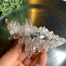 Load image into Gallery viewer, New found - green chlorite pink lemurian quartz cluster : Columbia quartz 17