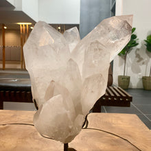 Load image into Gallery viewer, Lemurian Quartz Cluster with Pink hematites : Heart Chakra Healing Crystal for Spiritual Growth and Meditation