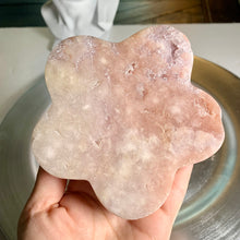 Load image into Gallery viewer, Pink amethyst flower pink amethyst druzy carving