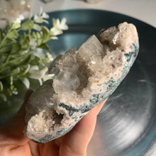 Load image into Gallery viewer, Diamond apophyllite with stilbite on pink calcedony 05