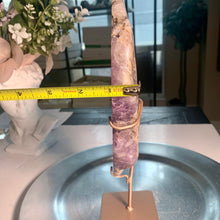 Load image into Gallery viewer, High quality pink amethyst druzy slab pink amethyst slice on stand