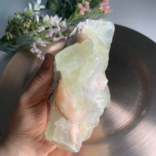 Load image into Gallery viewer, Rare - Cubic green apophyllite with pink stilbite 01