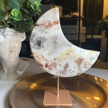 Load image into Gallery viewer, Pink amethyst flower agate moon 1