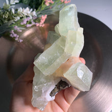 Load image into Gallery viewer, Rare - Cubic green apophyllite with pink stilbite 01