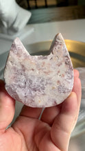 Load and play video in Gallery viewer, Pink amethyst druzy carving pink amethyst druzy cat head pink amethyst bear head
