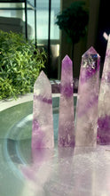 Load and play video in Gallery viewer, Top quality phantom amethyst tower crystal tower amethyst tower