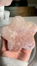 Load and play video in Gallery viewer, Pink amethyst flower pink amethyst druzy carving