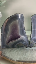 Load and play video in Gallery viewer, Amethyst cathedral with nice agate banding on skin