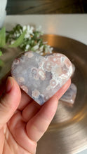 Load and play video in Gallery viewer, High quality - pink amethyst flower agate hearts