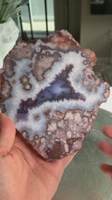 Load and play video in Gallery viewer, High quality - blue flower agate slab/ blue flower agate slice