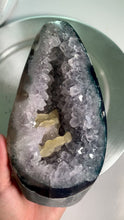 Load and play video in Gallery viewer, Rare - rainbow amethyst with calcite freeform /rainbow amethyst with moss agate in skin freeform