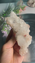 Load and play video in Gallery viewer, Diamond apophyllite with stilbite on pink calcedony / apophyllite cluster 03