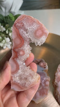 Load and play video in Gallery viewer, Top quality - pink amethyst flower agate slab/ slice
