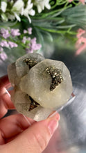 Load and play video in Gallery viewer, Rare - Benz calcite with calcopyrite 1