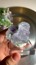 Load and play video in Gallery viewer, Light blue Yaogangxian fluorite with black rutile and rainbow 07