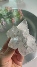 Load and play video in Gallery viewer, Top quality diamond apophyllite on blue calcedony 02