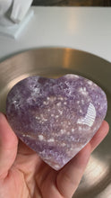 Load and play video in Gallery viewer, High quality - pink amethyst flower agate heart