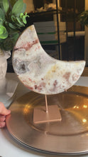 Load and play video in Gallery viewer, Pink amethyst flower agate moon 1
