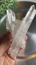 Load and play video in Gallery viewer, Top quality pink lemurian quartz /Columbia quartz, cross shaped 11