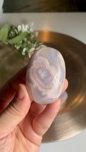 Load and play video in Gallery viewer, Rare - top quality pink flower agate heart and palm stone