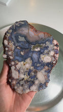 Load and play video in Gallery viewer, Top quality - blue flower agate slab / blue flower agate slice