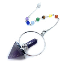 Load image into Gallery viewer, Hexagonal crystal pendulum, healing stones