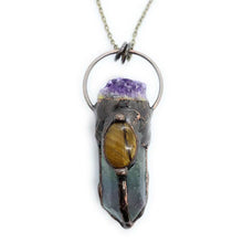 Load image into Gallery viewer, Ancient style nature crystal hexagonal shape necklace