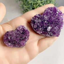 Load image into Gallery viewer, Heart shape amethyst cluster - healing crystals and stones