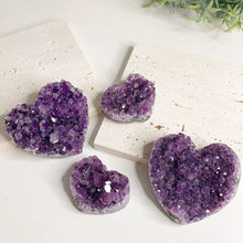 Load image into Gallery viewer, Heart shape amethyst cluster - healing crystals and stones