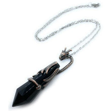 Load image into Gallery viewer, Ancient myth dragon pillar Natural Crystal Pendant Necklace