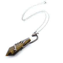 Load image into Gallery viewer, Ancient myth dragon pillar Natural Crystal Pendant Necklace