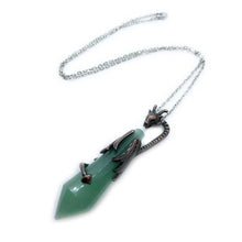 Load image into Gallery viewer, Ancient myth dragon pillar Natural Crystal Pendant Necklace