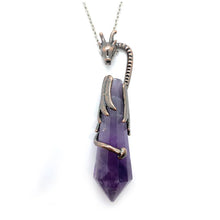 Load image into Gallery viewer, Ancient myth dragon pillar Natural Crystal Pendant Necklace