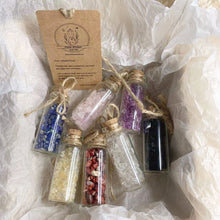 Load image into Gallery viewer, 7 chakra stone wishing bottle set