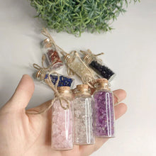 Load image into Gallery viewer, 7 chakra stone wishing bottle set