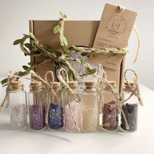 Load image into Gallery viewer, 7 chakra stone wishing bottle set