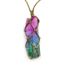 Load image into Gallery viewer, Tree of life rainbow crystal necklace
