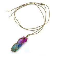 Load image into Gallery viewer, Tree of life rainbow crystal necklace