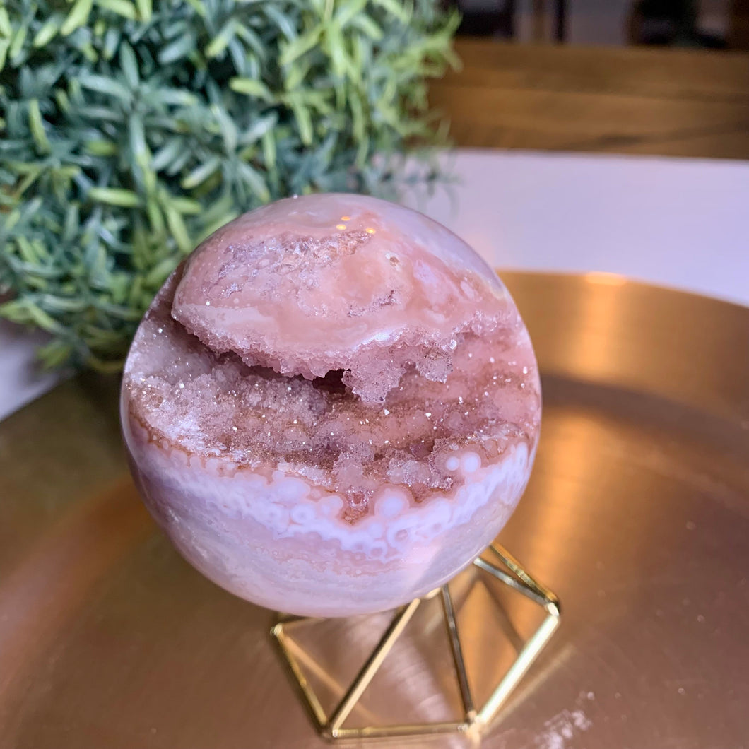 Rare - top quality pink amethyst sphere /druzy sphere